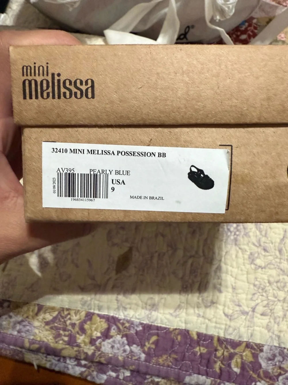 Mini Melissa Girls' Iridescent Jelly Sandals in Pearl White